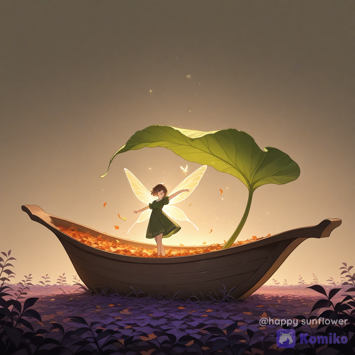 Fairy on a little boat