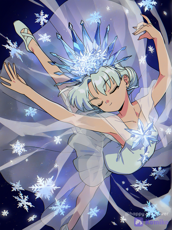 90s shojo style Ice ballerina