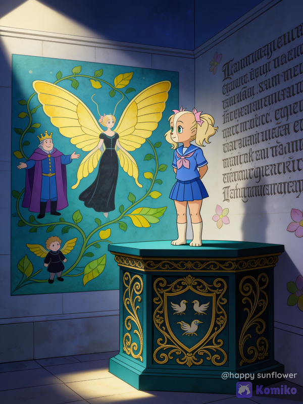 Sparkle looking over a storybook
