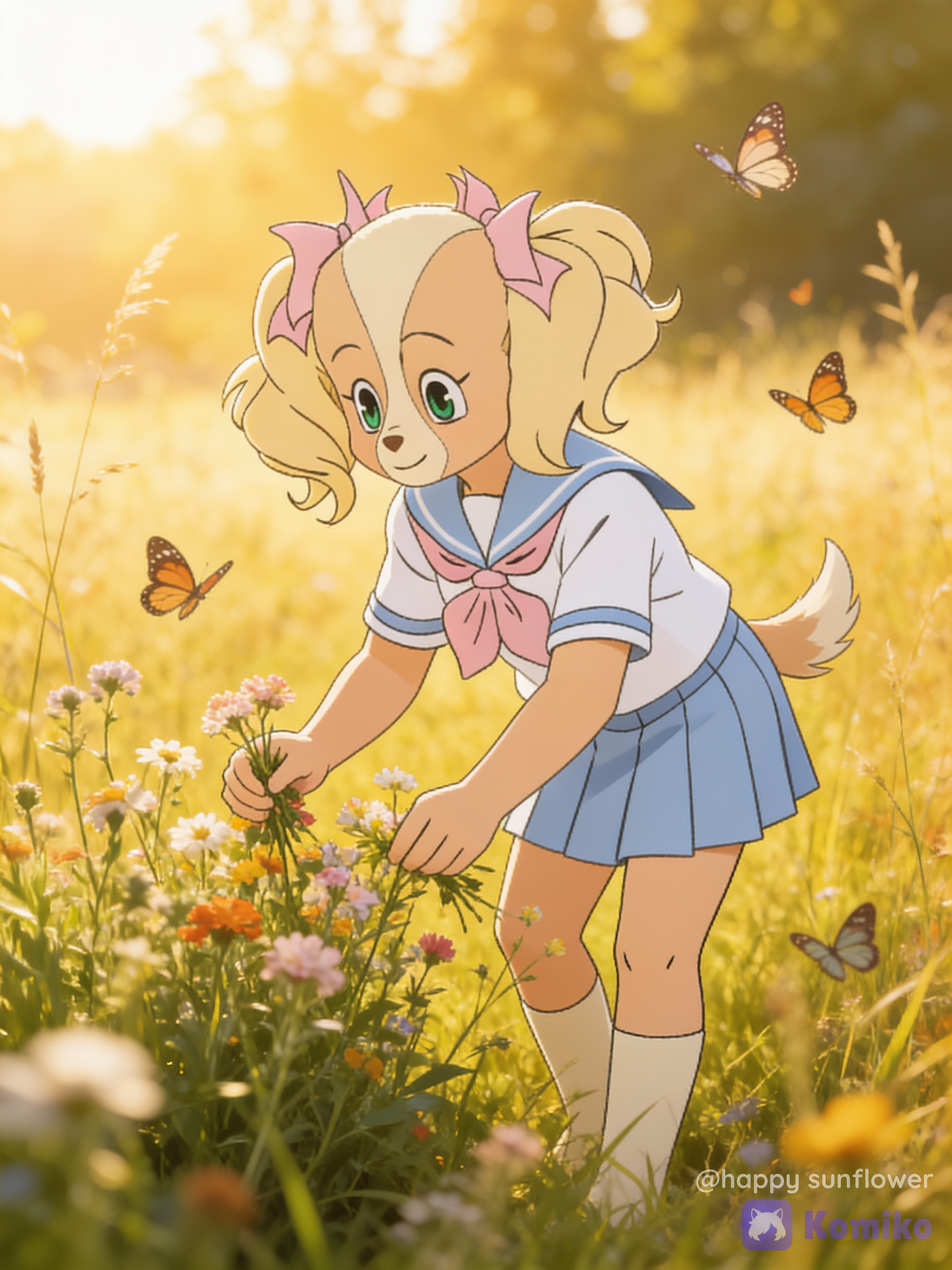 Picking wild flowers