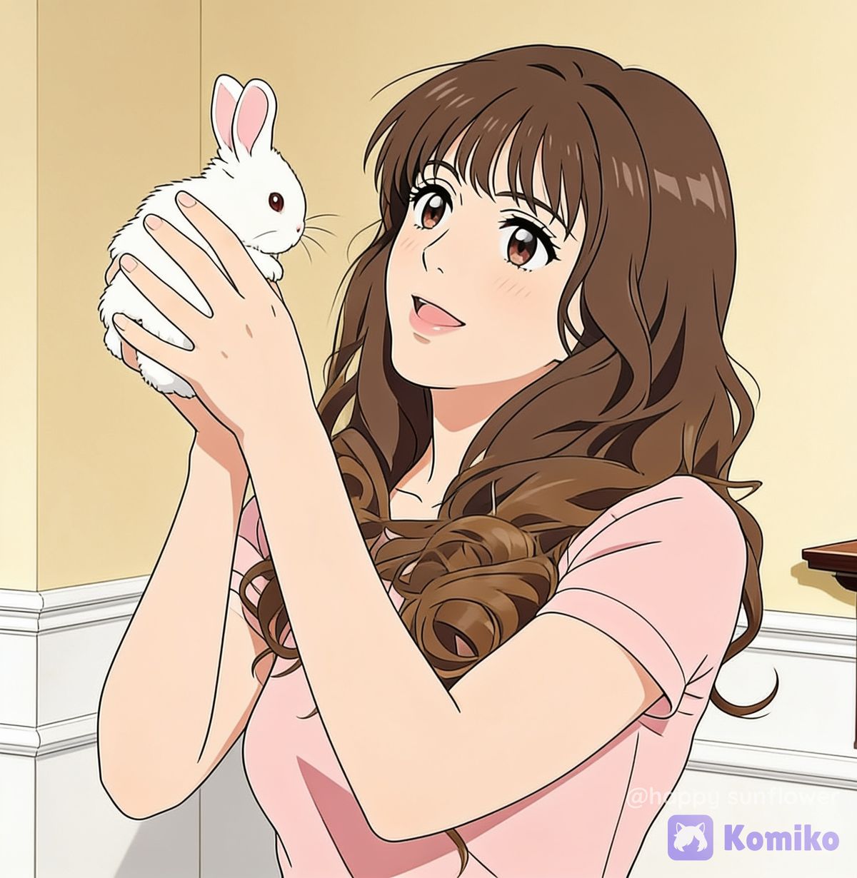 Maria la del Barrio with Suerte her Bunny