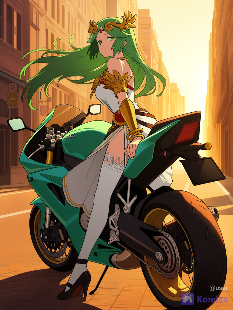 Palutena en moto