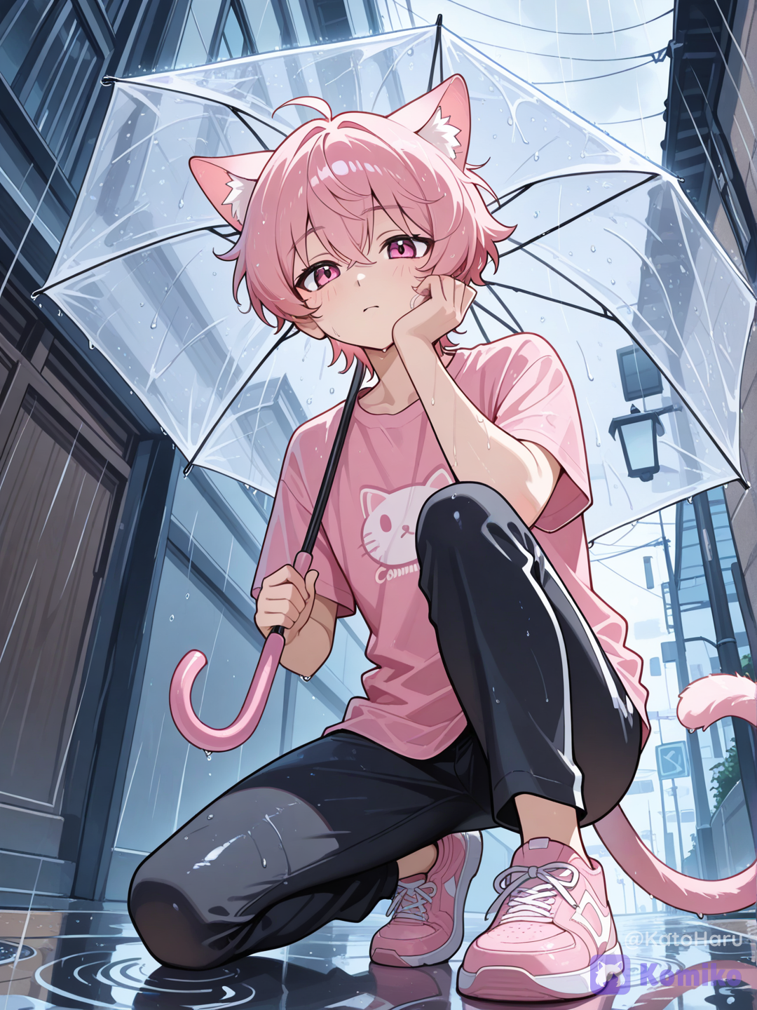  Cat guy in the rain.