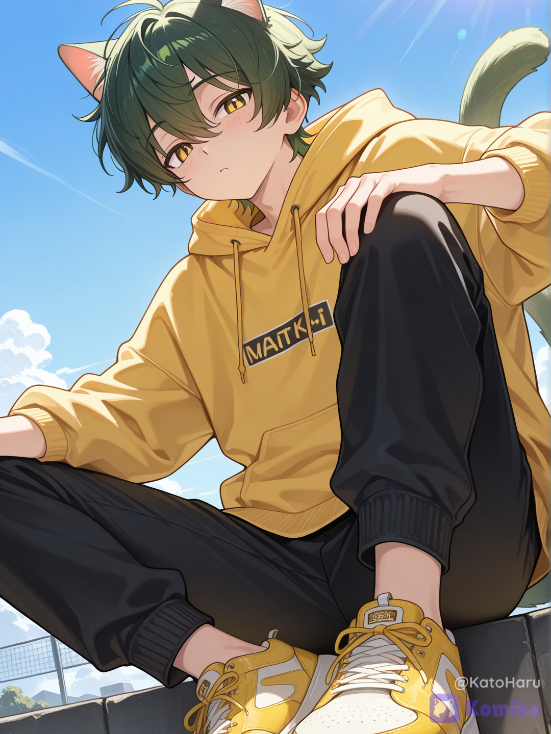 A cute catboy in the sun.