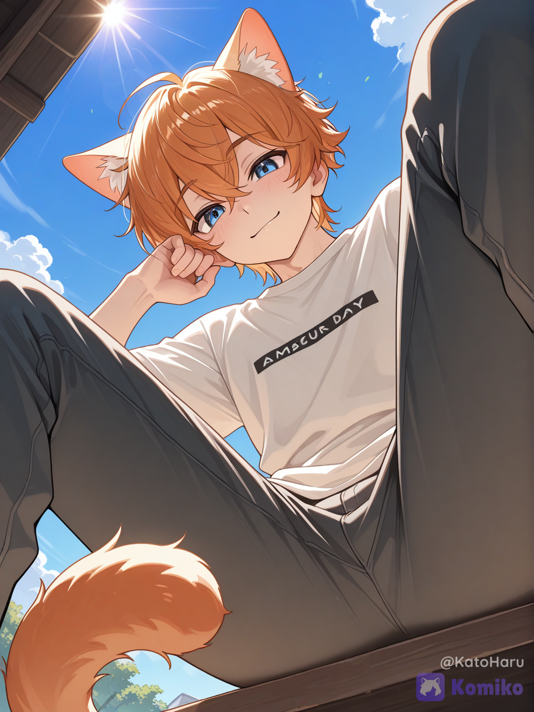 Chilling under the summer sun.