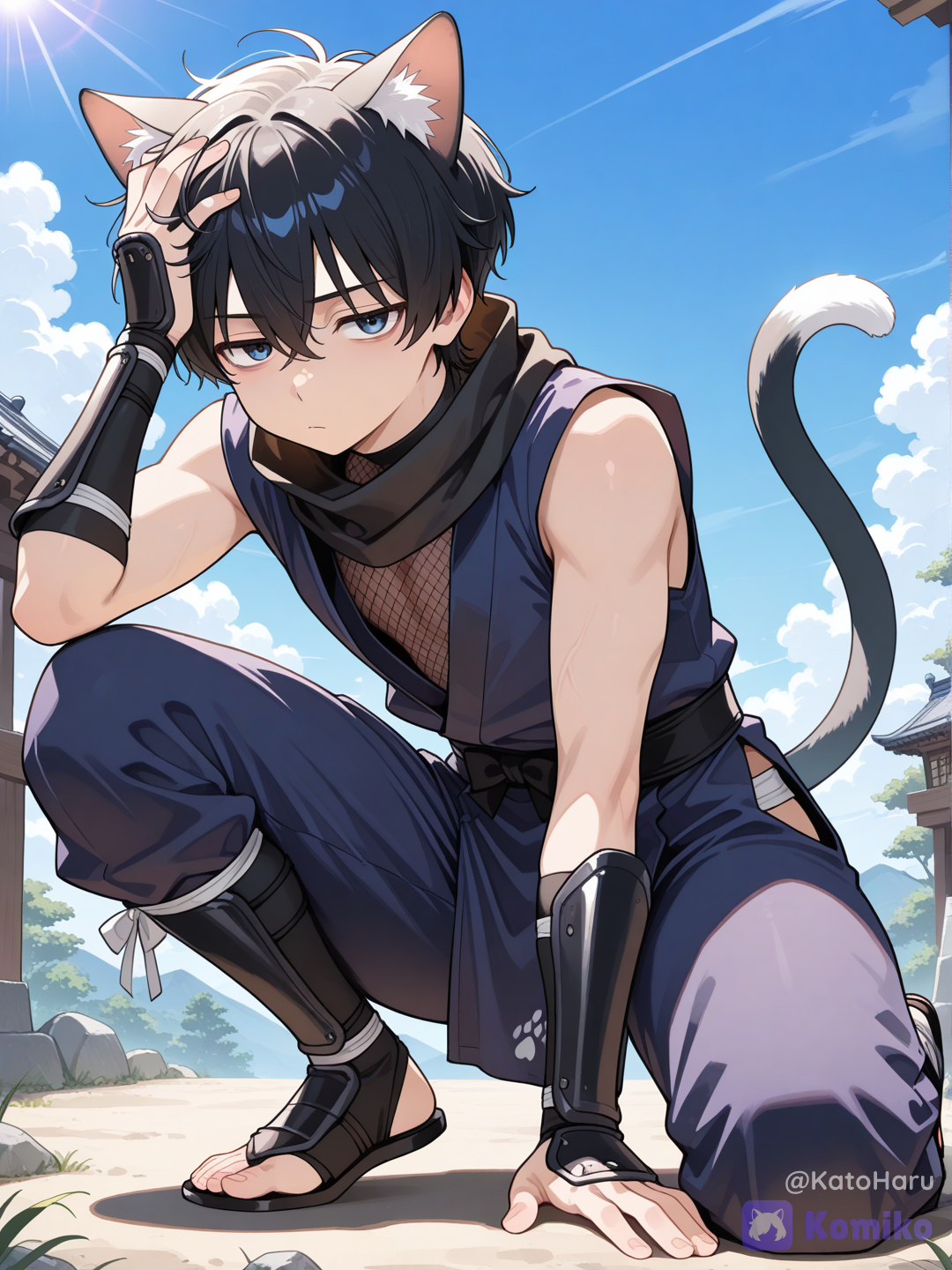  Cute ninja cat.