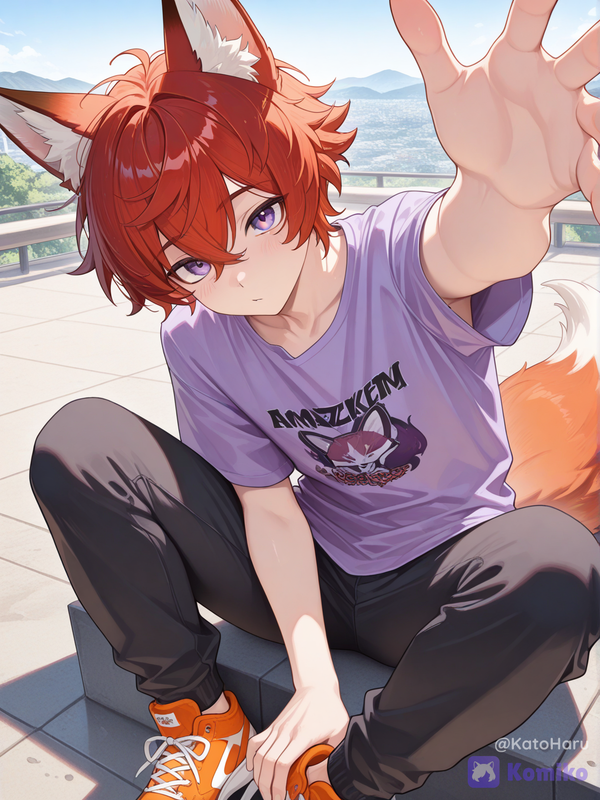 Cute fox on the roof.