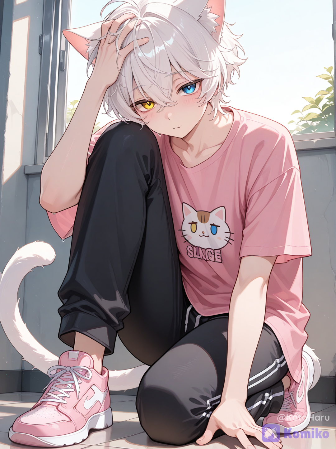 Naughty cute kitten.