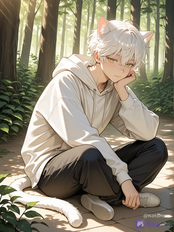 Relaxing in the forest.