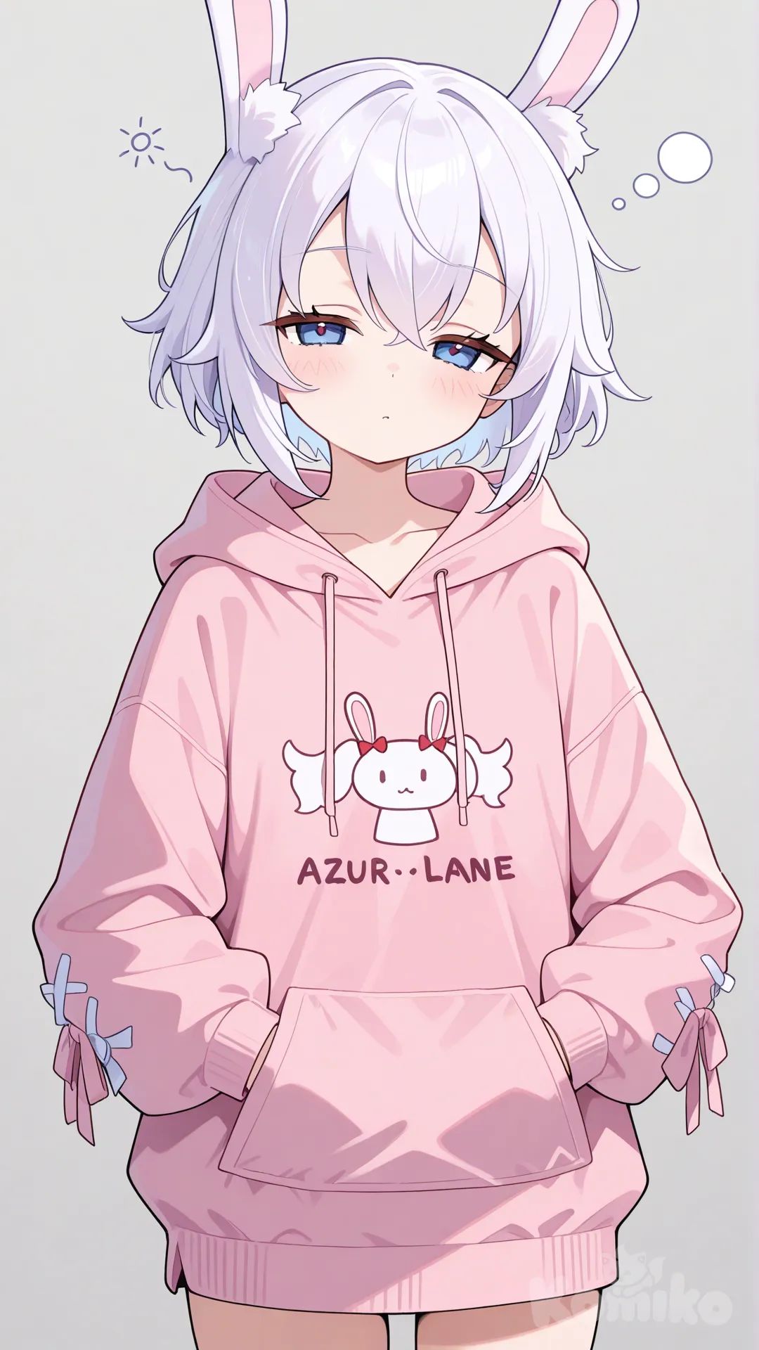 @Laffey_(Azur_Lane), hands in pockets, hoodie, looking at viewer
