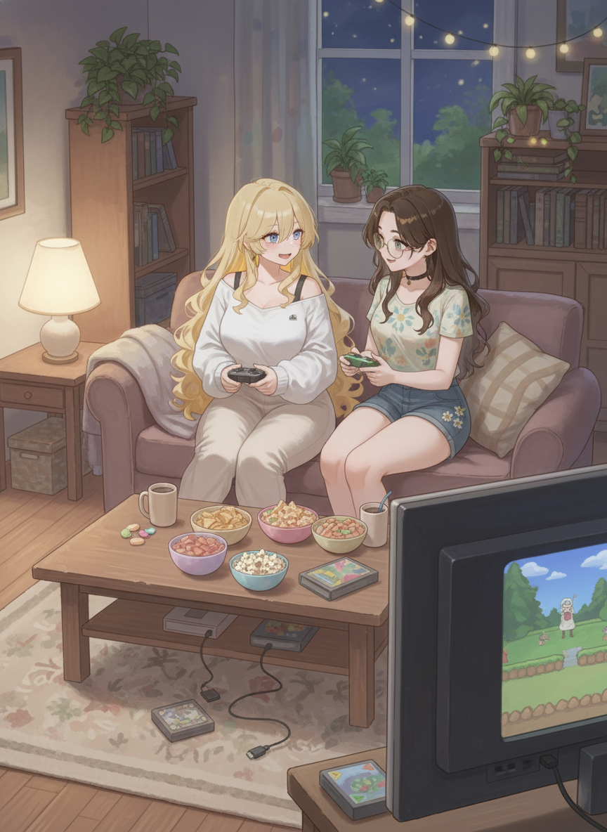 V2 enjoying games with Puffu ❤️