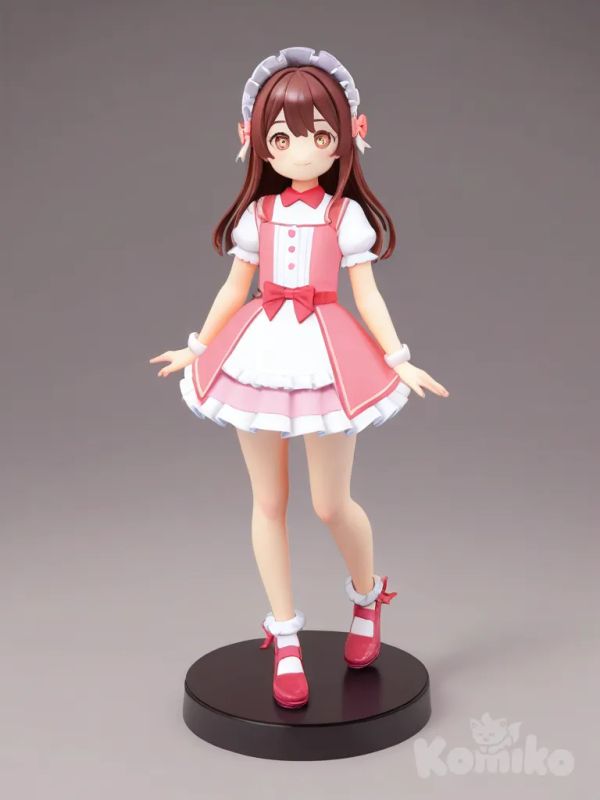 1girl, pink dress, clothed, 3d, figure, 3d model, game cg