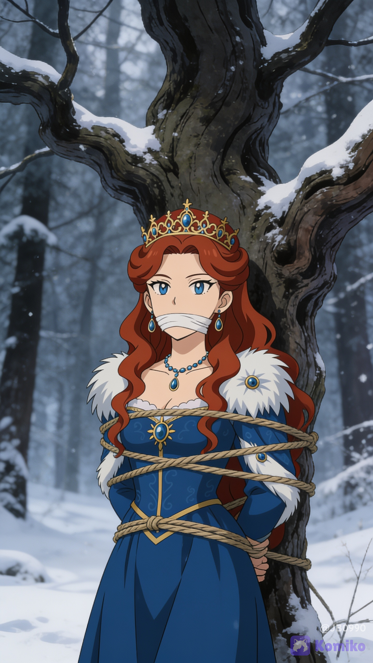 Queen of the North trapped in the forest