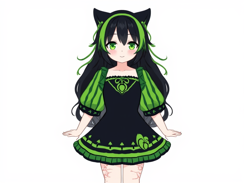 Mysterious Green Cat Girl 🐱💚