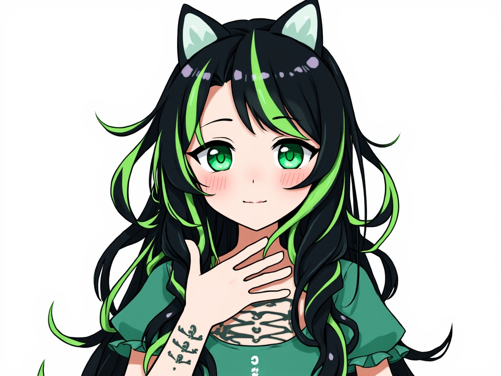 Cute Cat Girl Vibes 🐾💚