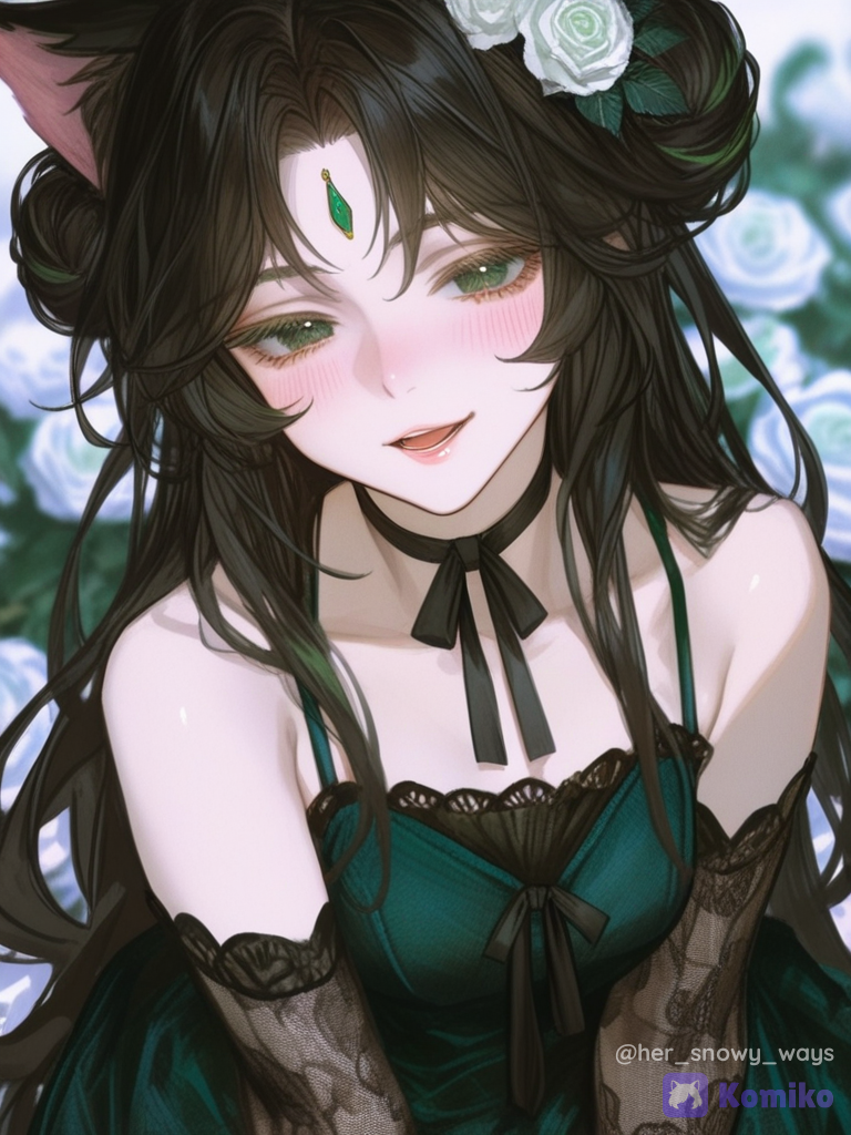 Neko Among the Roses 🌹🐱