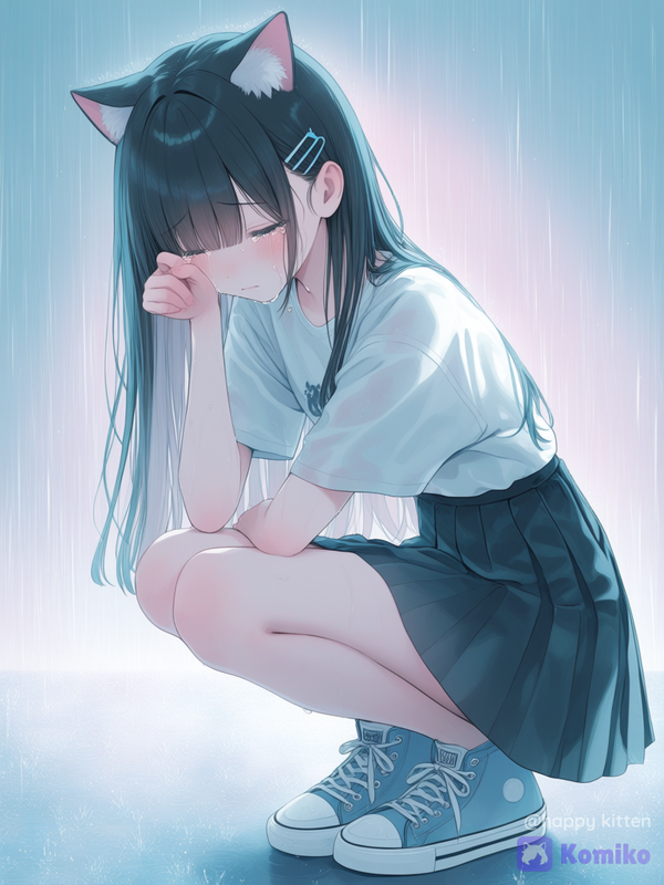 My poor cat girl on a rainy afternoon