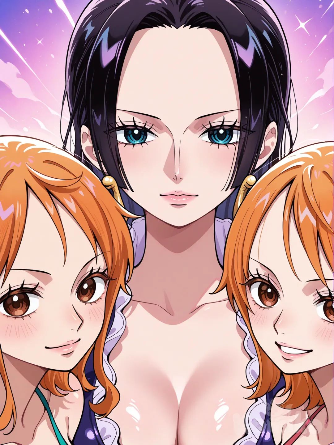 anime screencap, @Nami_(One_Piece), @Boa_Hancock, @Nico_Robin