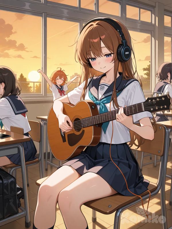 Students relax, play music, and unwind after stressful days.