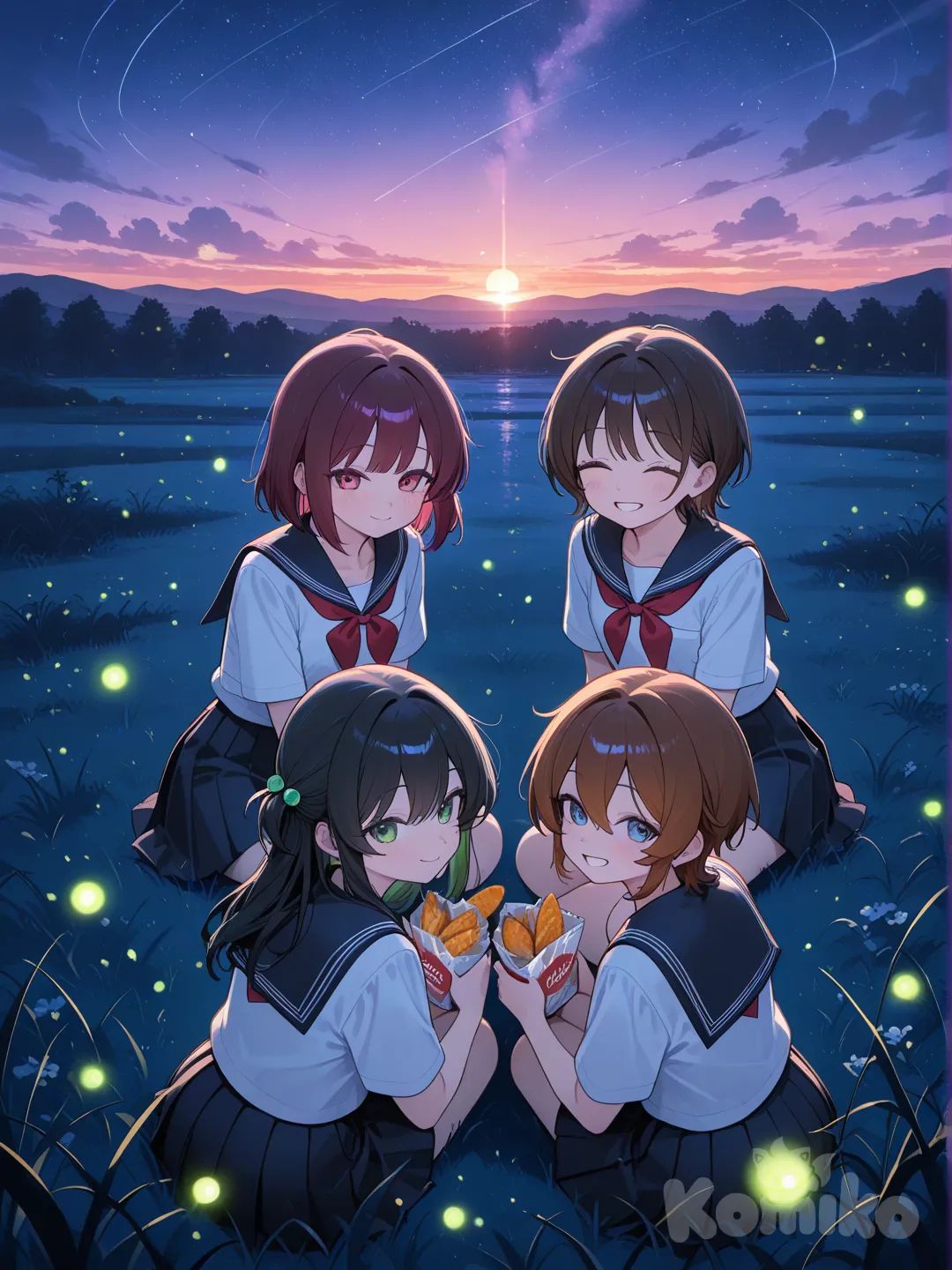 Students gather every evening to watch fireflies, sharing dreams, snacks, and peaceful moments