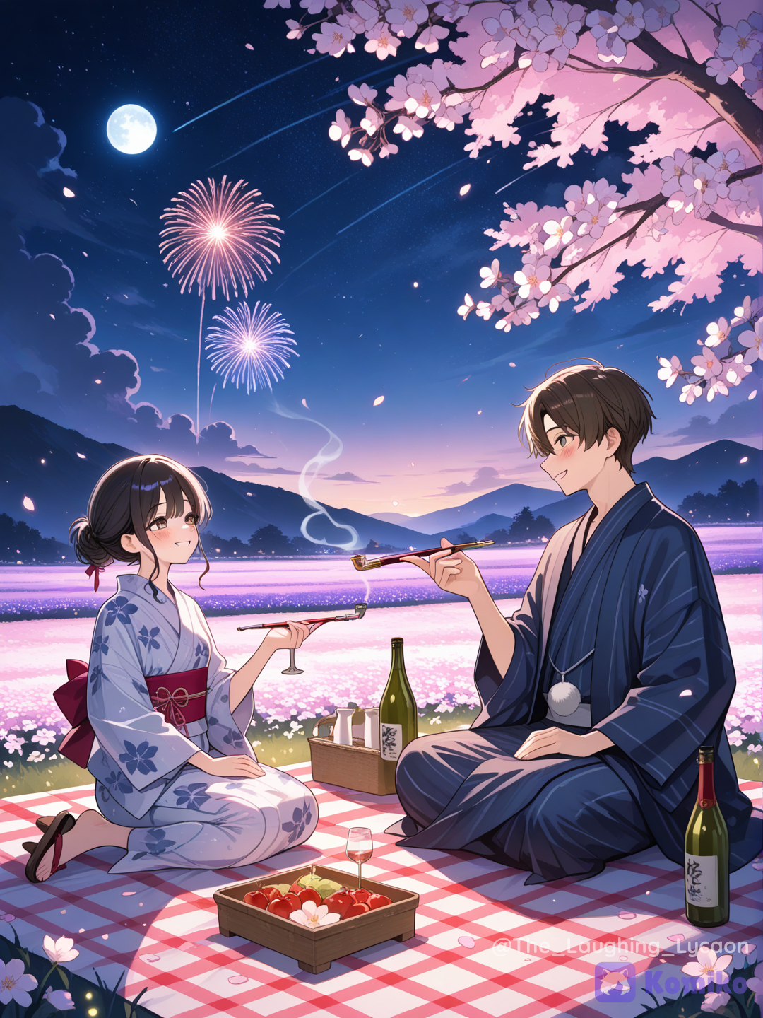 Under the night sky ✨️ 🌙💖