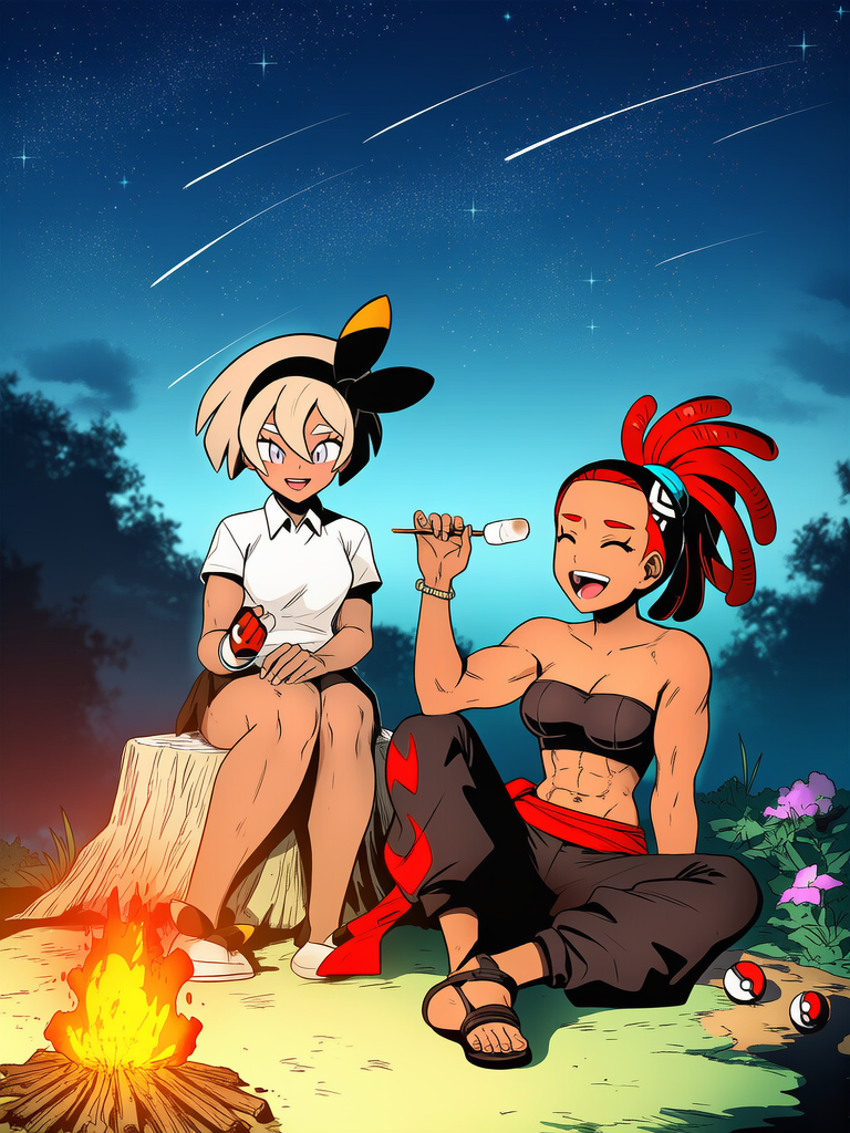 Campfire with the PokeGals