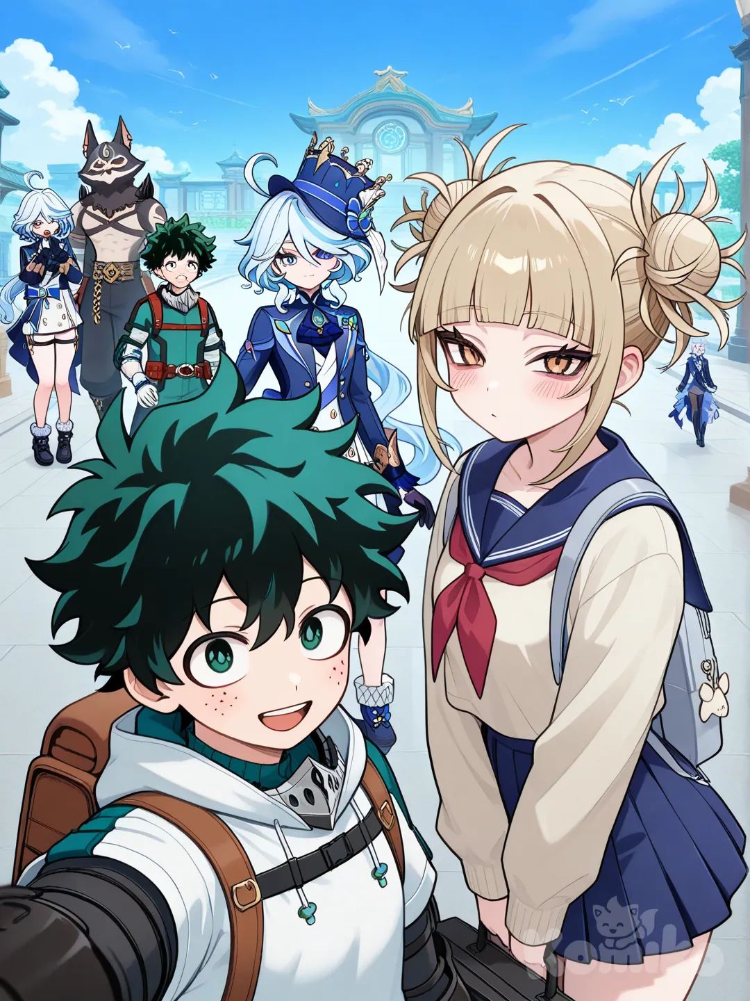 @Furina_(Genshin_Impact), @Ganyu_(Genshin_Impact), @Alastor_The_Radio_Demon, @Husk, @Midoriya_Izuku, @Toga_Himiko, @Hagakure_Tooru