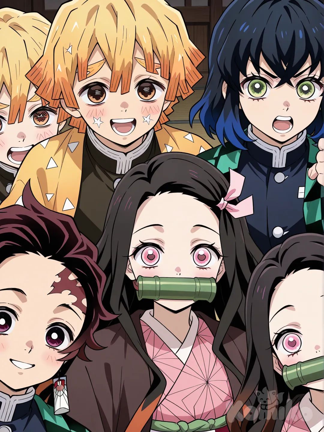 @Agatsuma_Zenitsu, @Hashibira_Inosuke, @Kamado_Tanjirou, @Kamado_Nezuko