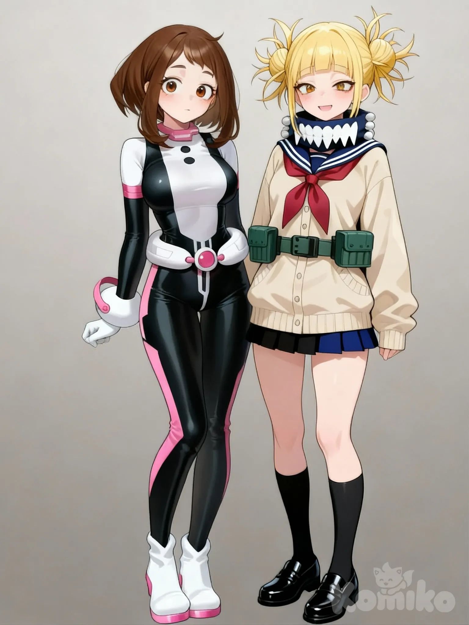 1boy, 1girl, 2people, @Uraraka_Ochako, @Toga_Himiko