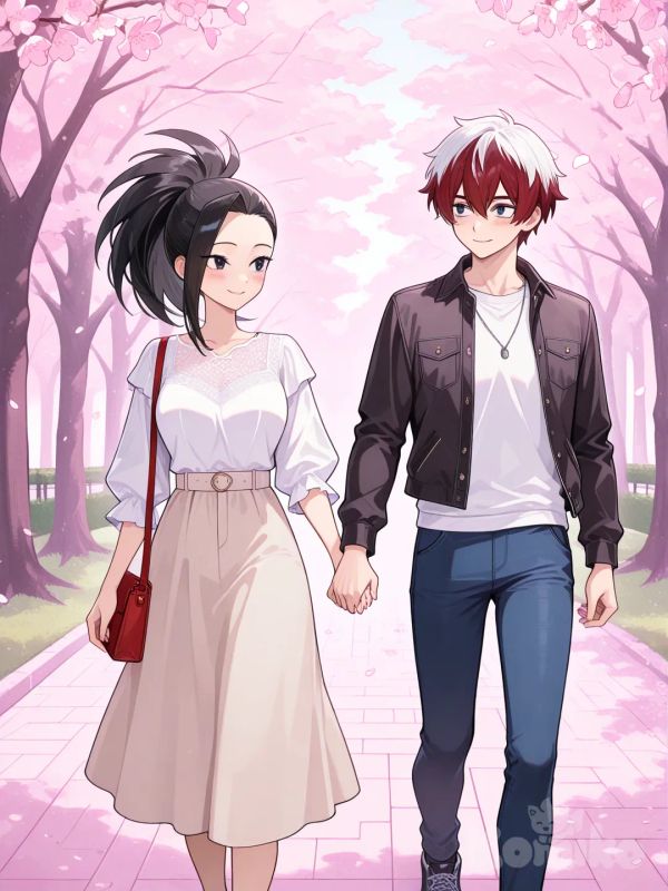 yaoyorozu momo, and todoroki shoto, go on a cute date