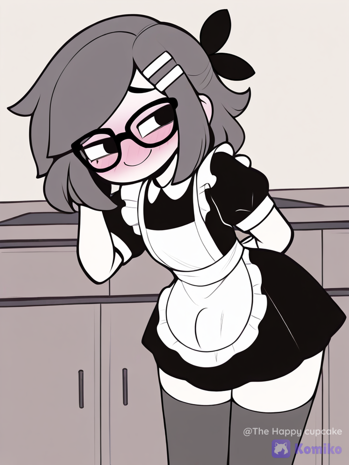 Blushy Maid OC in Kitchen ♡(◕‿◕)