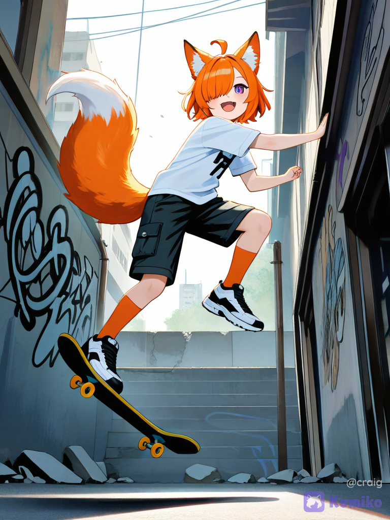 Komiko-chan skating