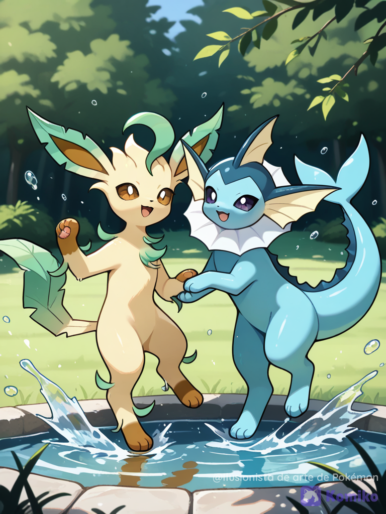 Leafeon and vaporeon