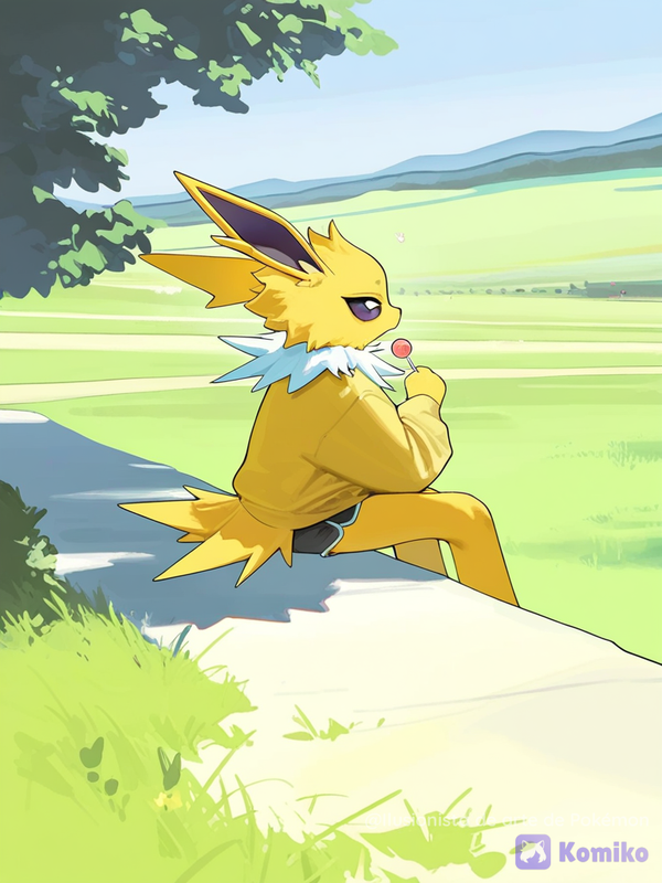 Jolteon viendo el paisaje