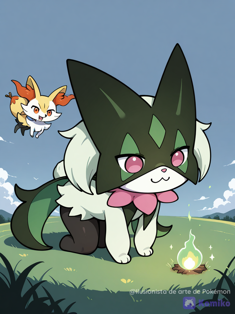 Braixen y meowscarada tiernas