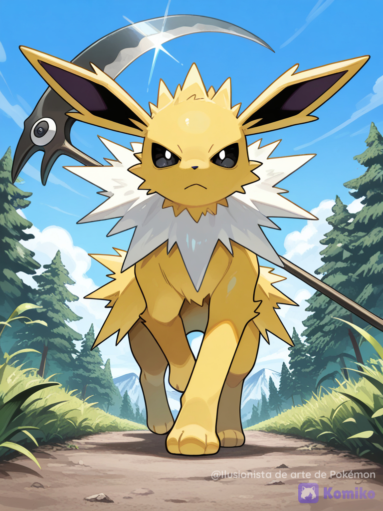 Jolteon con su guaña en la espalda