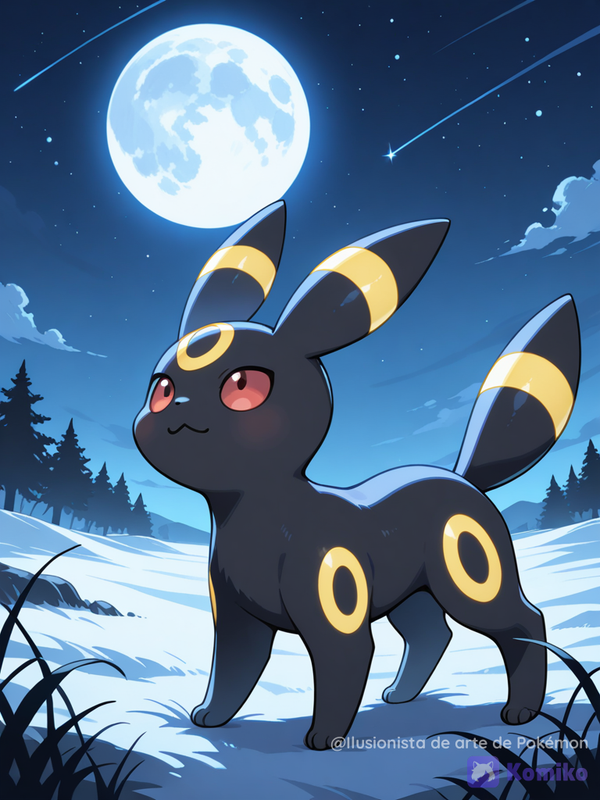 Umbreon viendo la luna