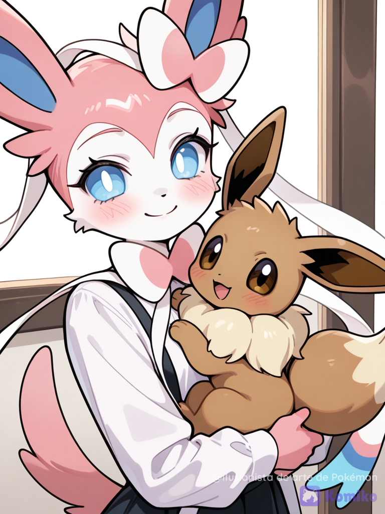 Sylveon y su hijo Eevee