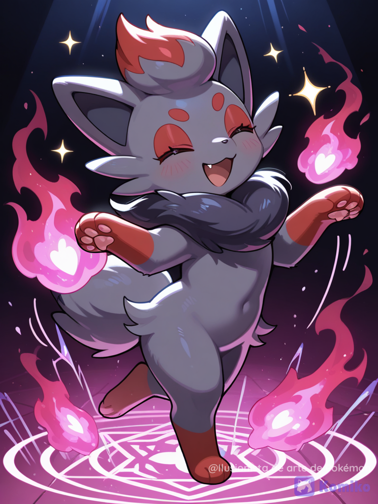 Zorua bailando haciendo ilusiones