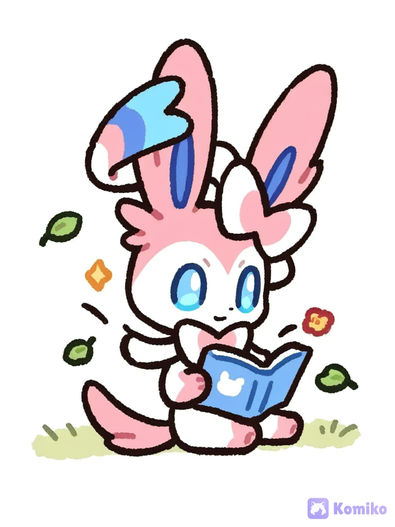 Sylveon leyendo un libro