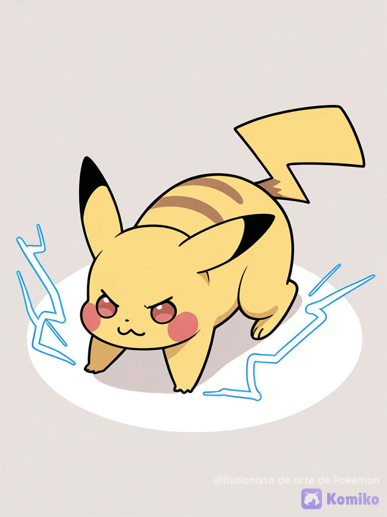 Pikachu usando electricidad