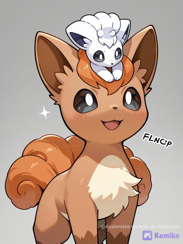 Vulpix con un Vulpix de alola