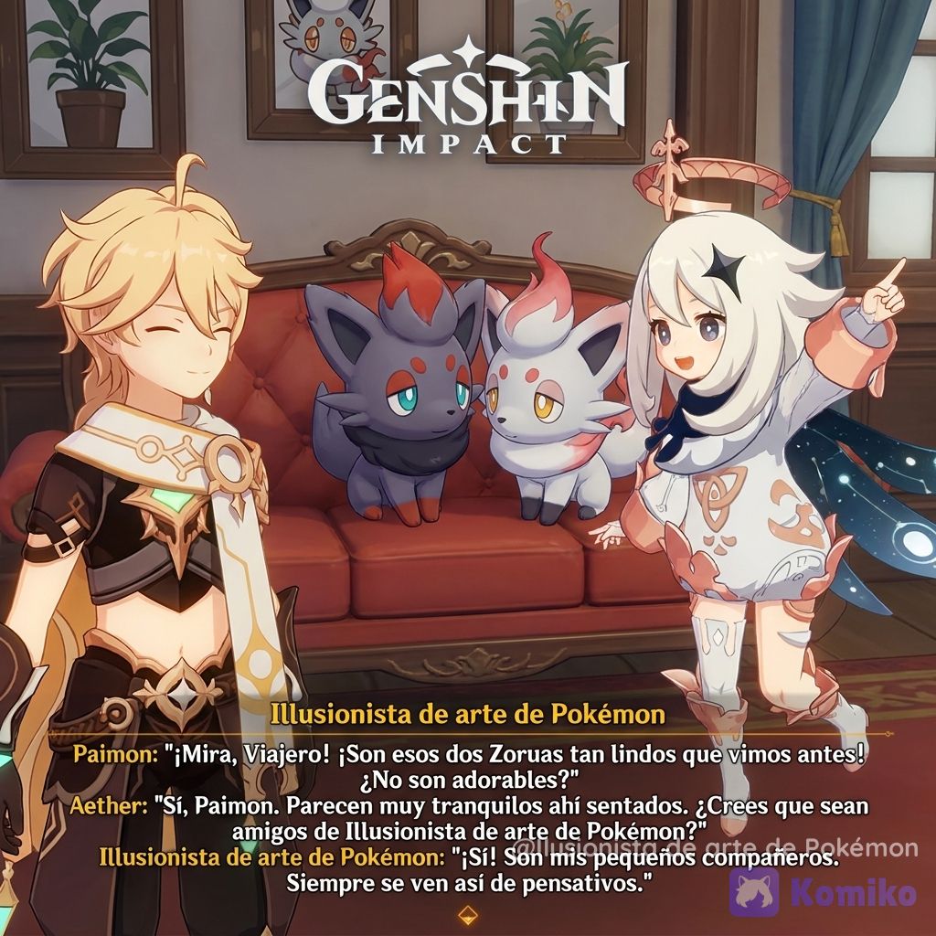 Diálogo de Genshin con los Zorua