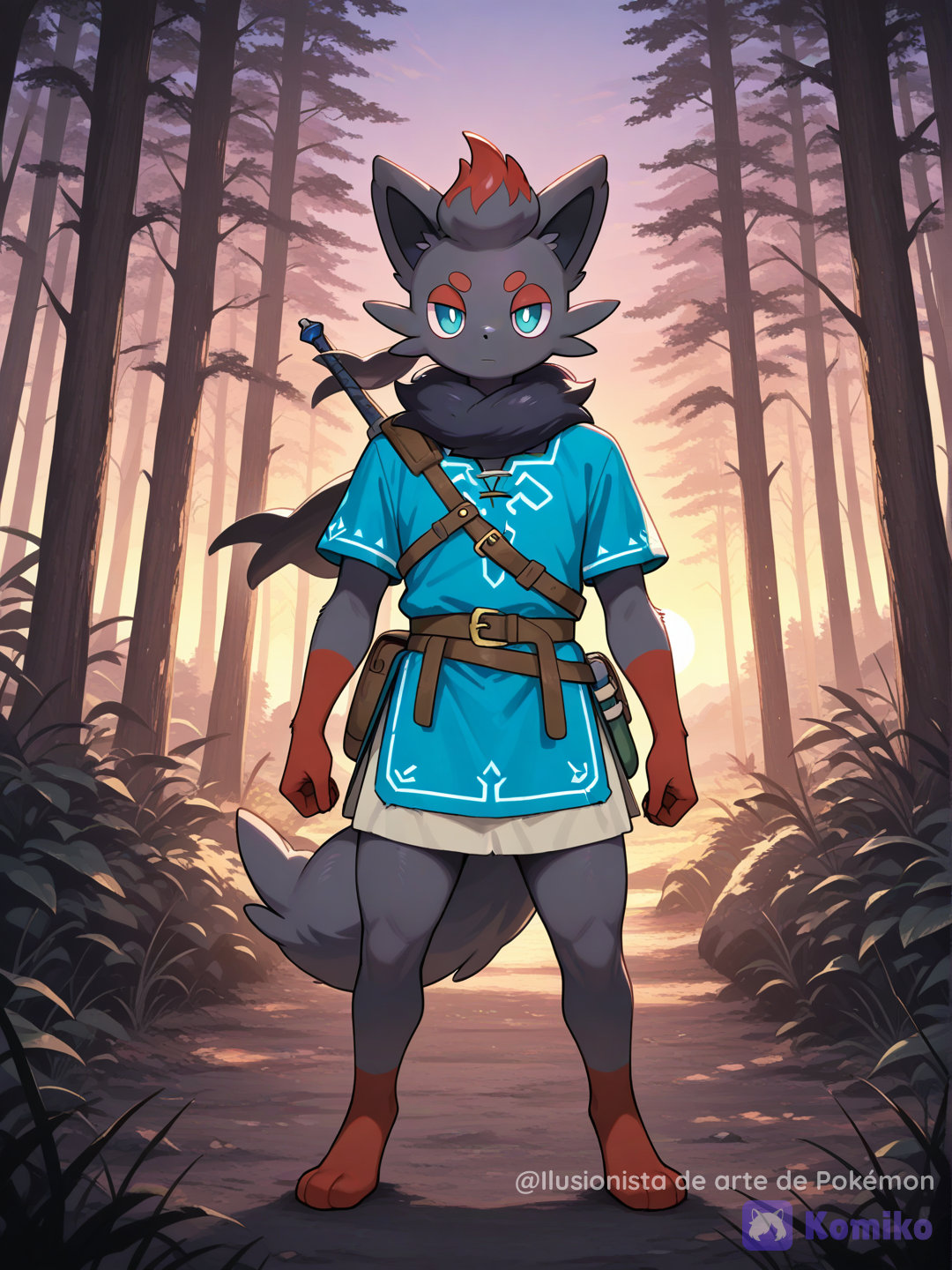 Zorua con la ropa de link