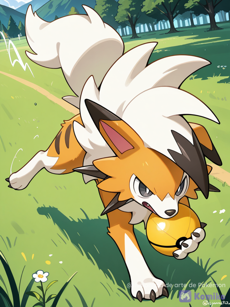 Lycanroc con una pelota