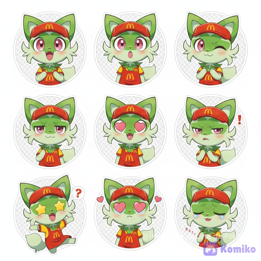 Sprigatito McDonald's stickers