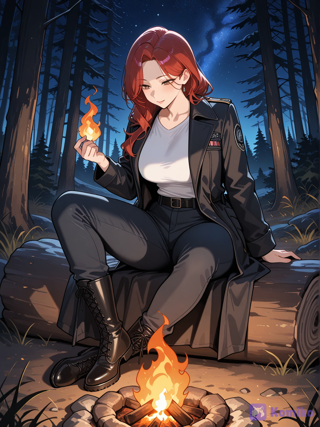 sitting by the campfire