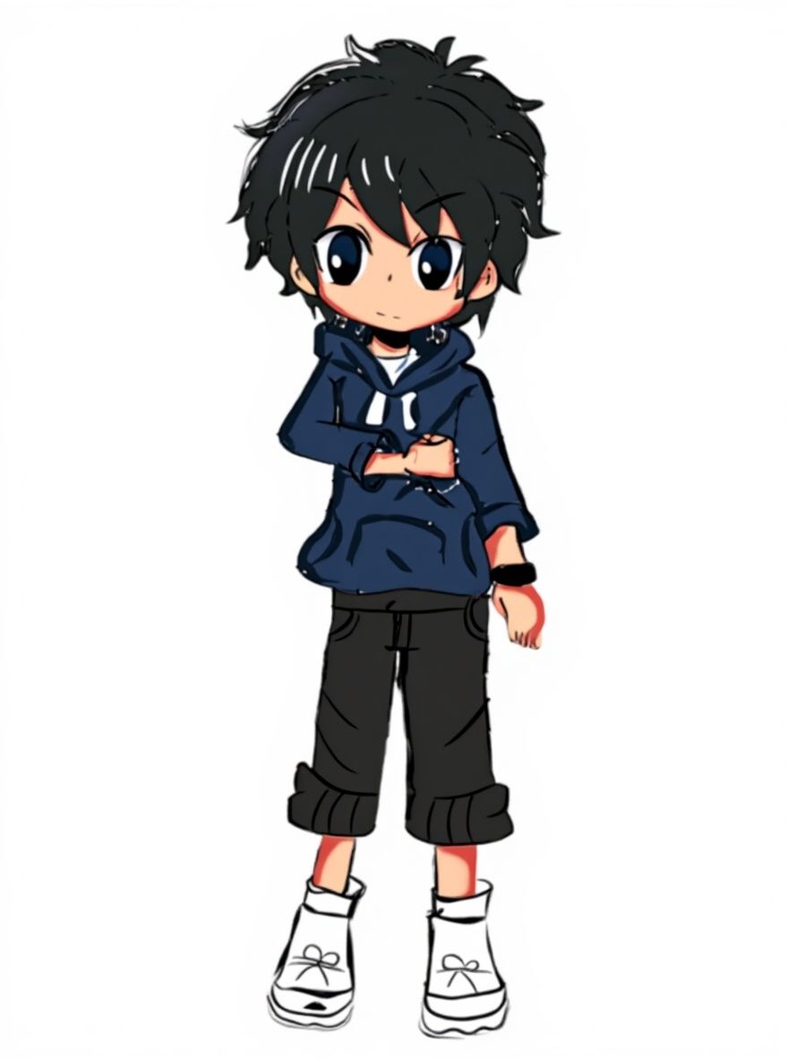 IMG_20251118_193946, single character, full body, looking at viewer, anime style, simple background, white background