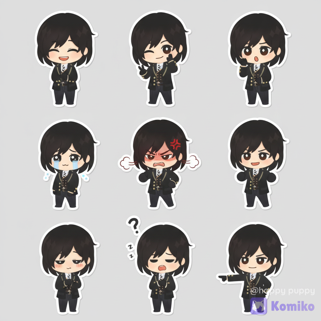 Twisted Wonderland Oc Yu: Chibi Stickers