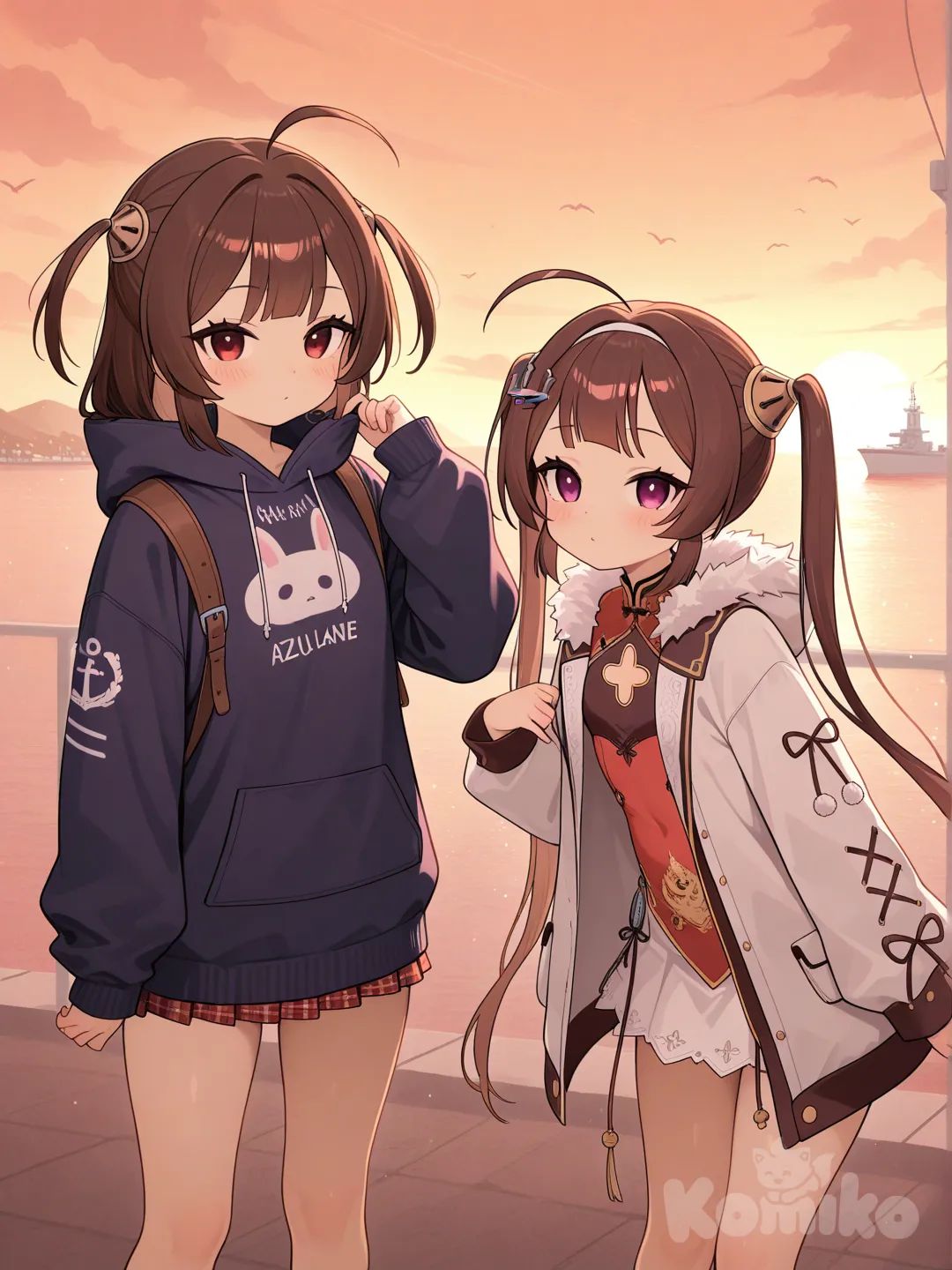 @Hood_(Azur_Lane), @Ping_Hai_(Azur_Lane)